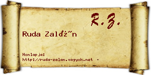 Ruda Zalán névjegykártya
