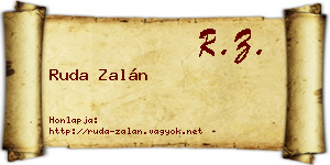Ruda Zalán névjegykártya